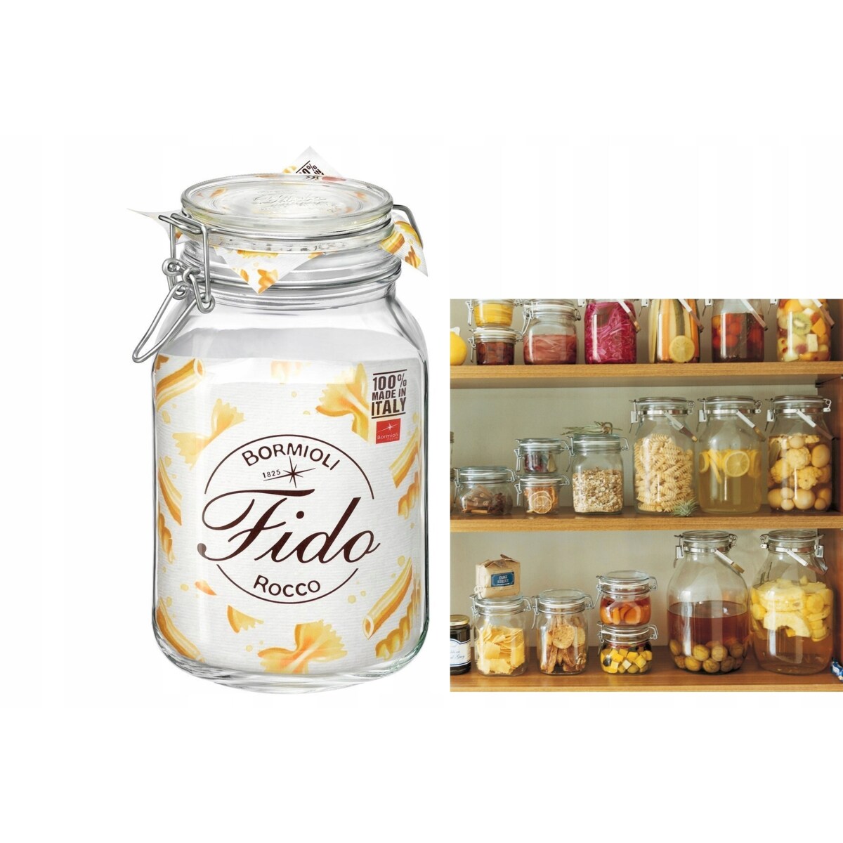 SŁOIK POJEMNIK na ŻYWNOŚĆ FIDO 2 L KLIPS BORMIOLI weki ogórki paprykę sok