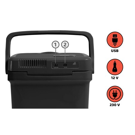 Lodówka turystyczna samochodowa Berdsen Icemax 29L czarna 12V/230V USB funkcja grzania