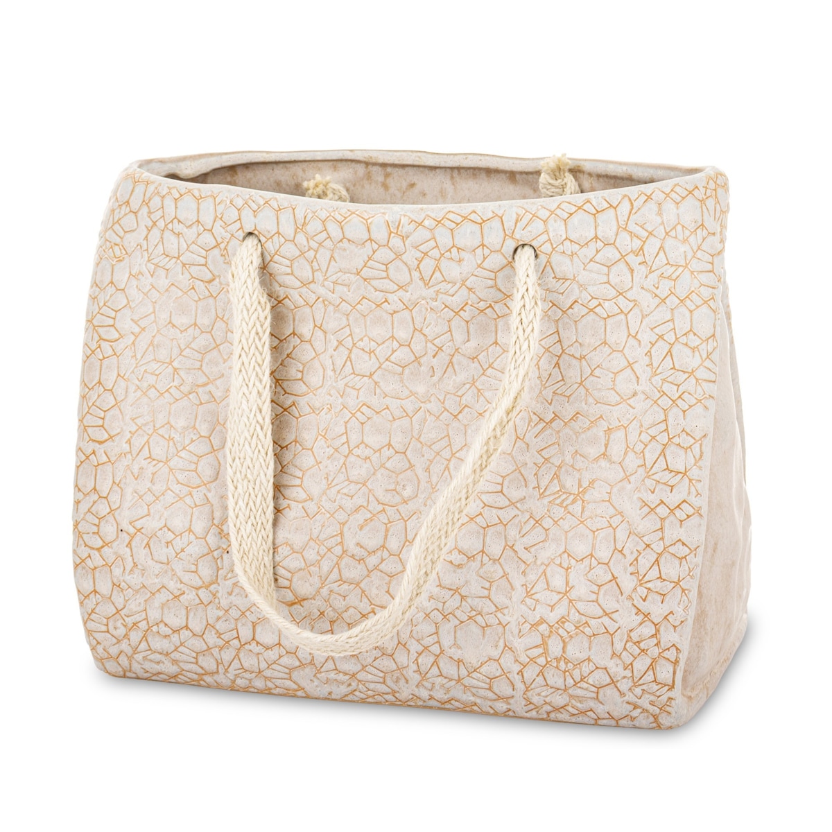 Osłonka ceramiczna 22x28x16 cm TORBA beżowa