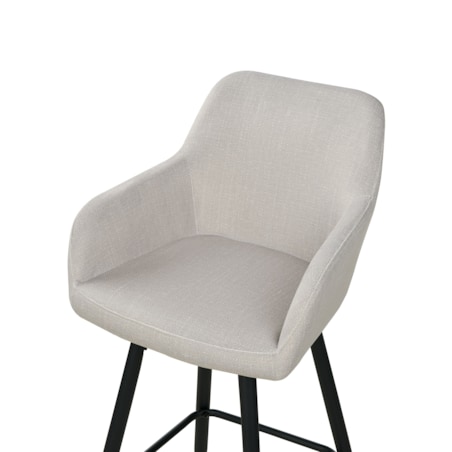 Zestaw 2 krzeseł barowych welurowy beżowoszary CASMALIA