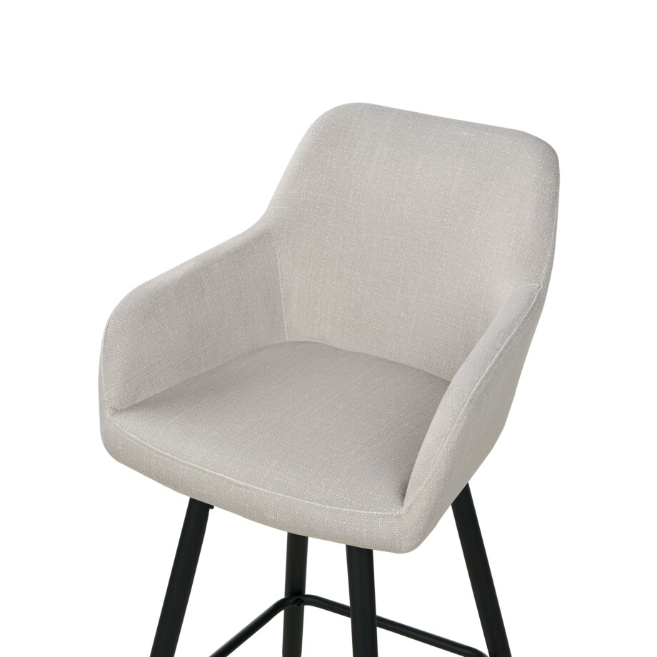 Zestaw 2 krzeseł barowych welurowy beżowoszary CASMALIA