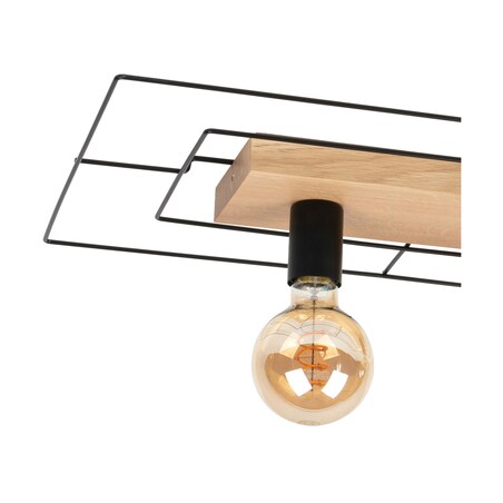 Drewniana Lampa Sufitowa BRITOP Lighting 2xE27 Max.60W Dąb Olejowany FSC z Dodatkiem Czerni, Polski Producent, 1szt.