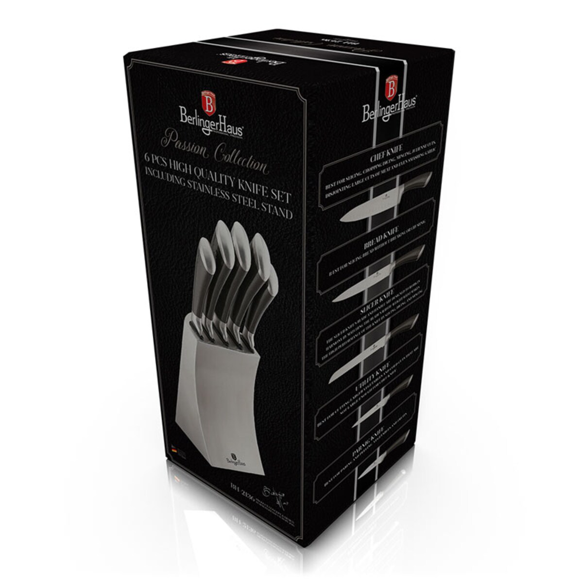 Zestaw noży 6 elementów BERLINGER HAUS passion Carbon
