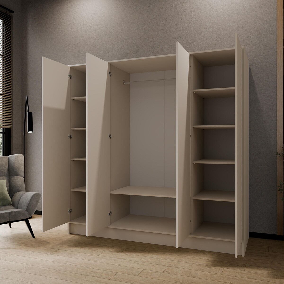 Szafa gładka 200 ALA bez lustra i bez uchwytów, kaszmirowa