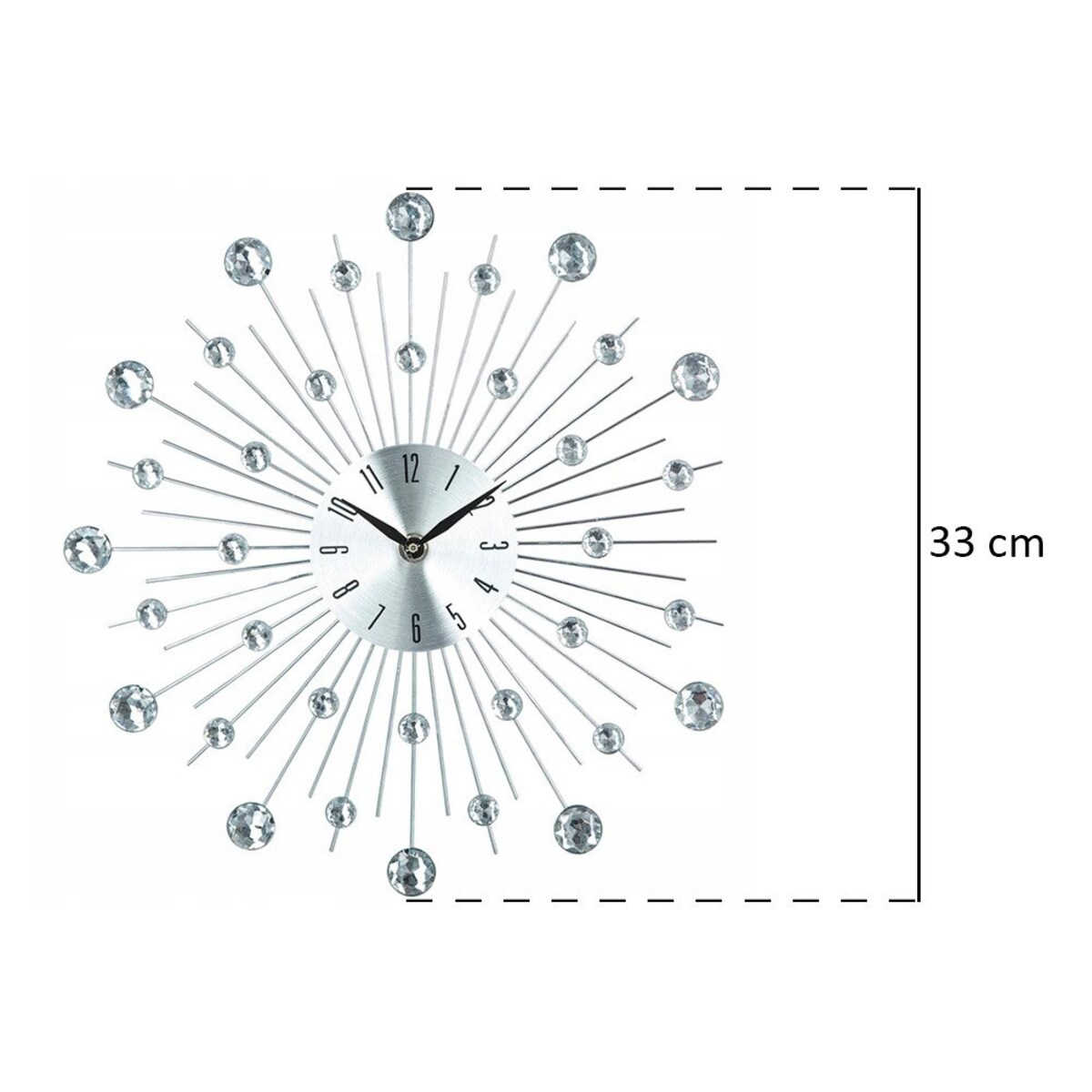 Zegar na ścianę o niespotykanym kształcie, elegancka dekoracja z kryształkami na ścianę