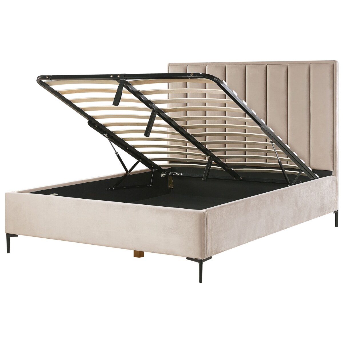 Zestaw do sypialni Welur SEZANNE 160 x 200 cm Beżowoszary