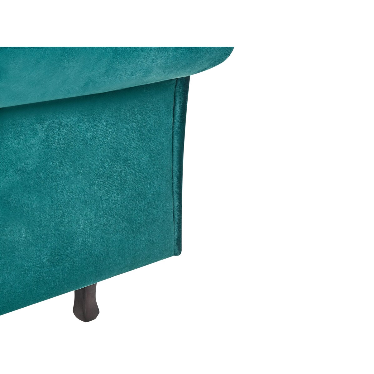 Szezlong welurowy prawostronny zielony LATTES II