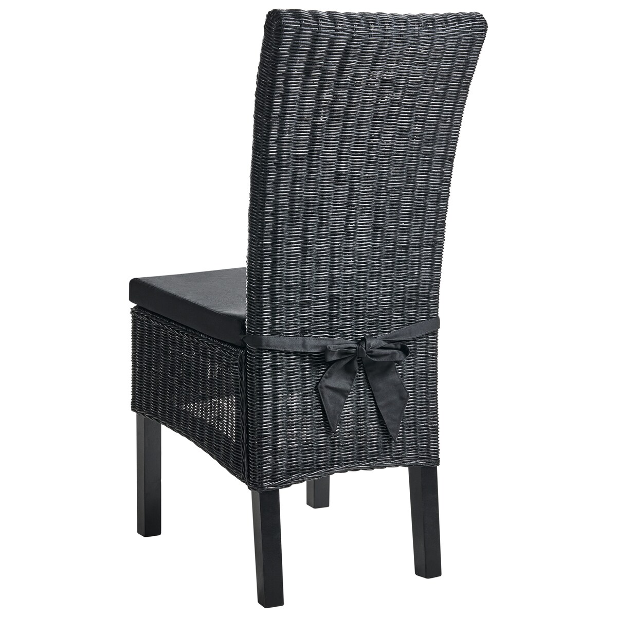 Zestaw 2 krzeseł do jadalni ANDES Rattan Czarny