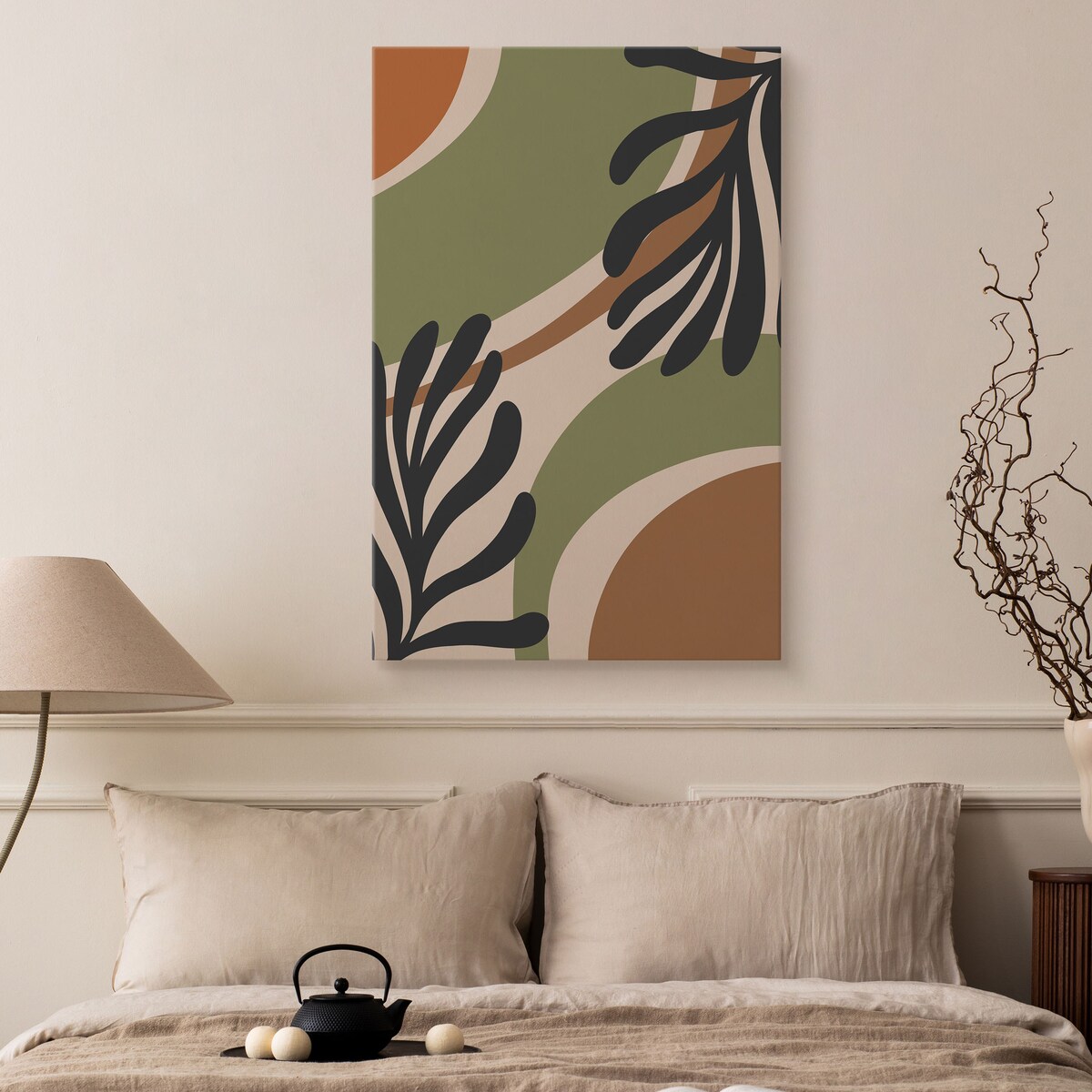 Obraz Abstrakcyjne Liście W Stylu Boho 30x40cm