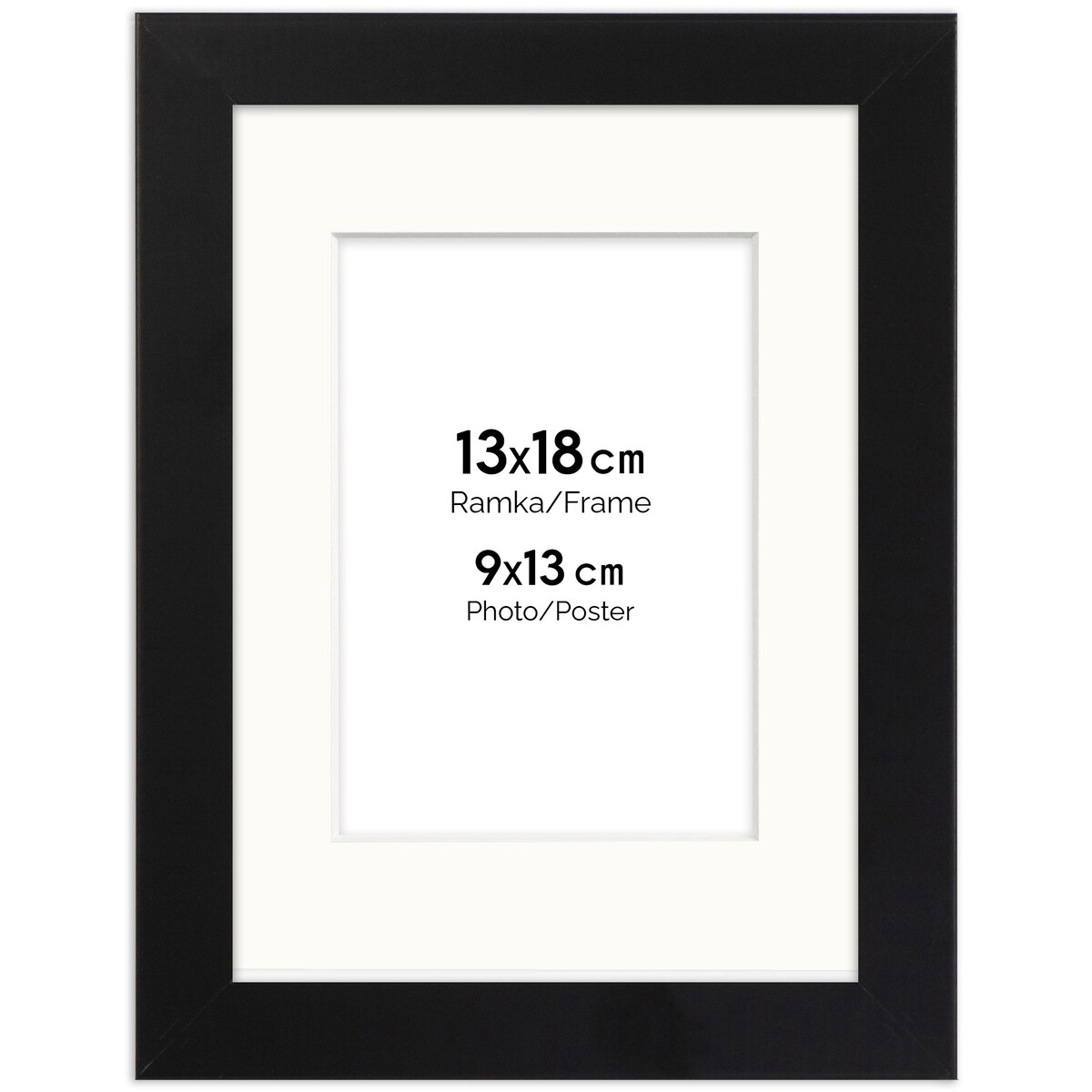 Ramka na zdjęcia z passe partout ramka 13x18 cm z okienkiem passe partout na zdjęcie 9x13 cm kolor czarny FRAMAI®