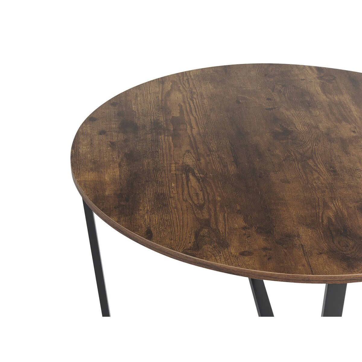 Stolik kawowy ciemne drewno z czarnym ORICK