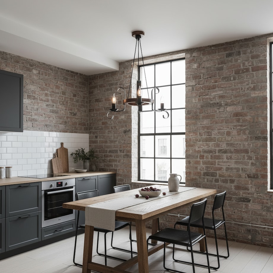 drewniana lampa wisząca edylit 3 punktowa loft retro