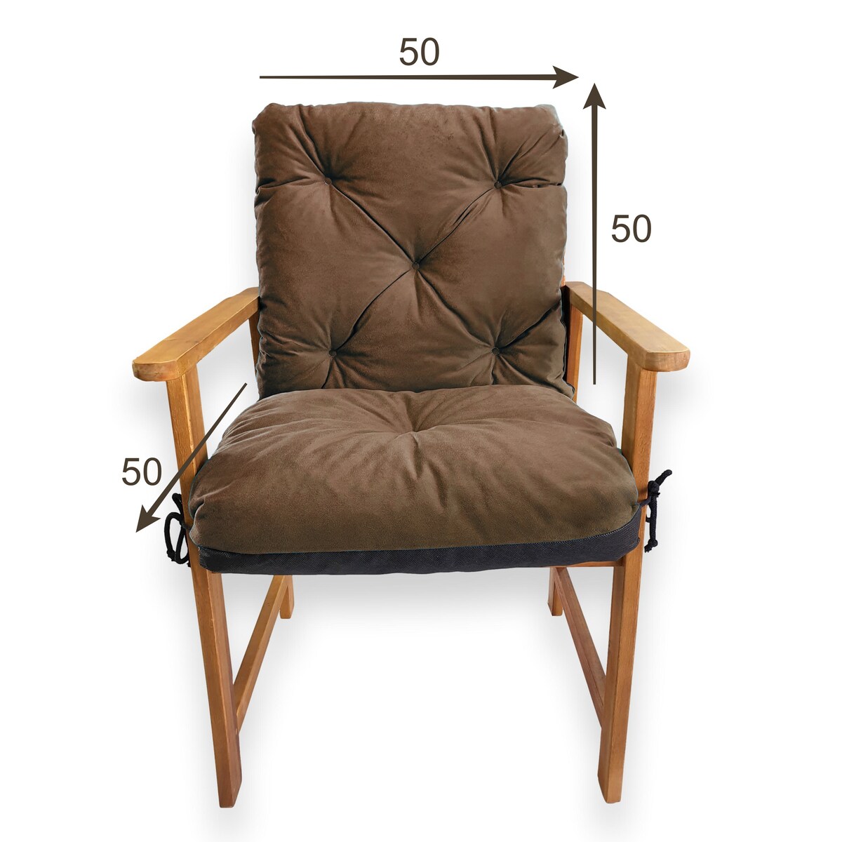 Poduszki na fotele ogrodowe, 50x50x50 cm, Brąz