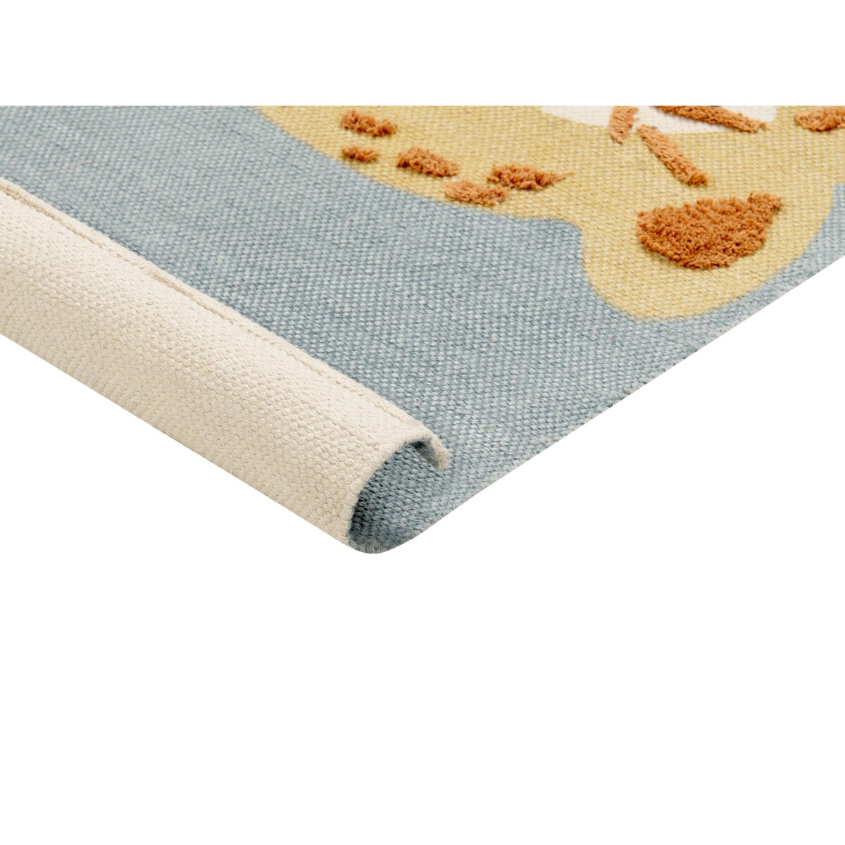 Dywan dziecięcy bawełniany motyw lamparta 80 x 150 cm żółto-szary TANGSE