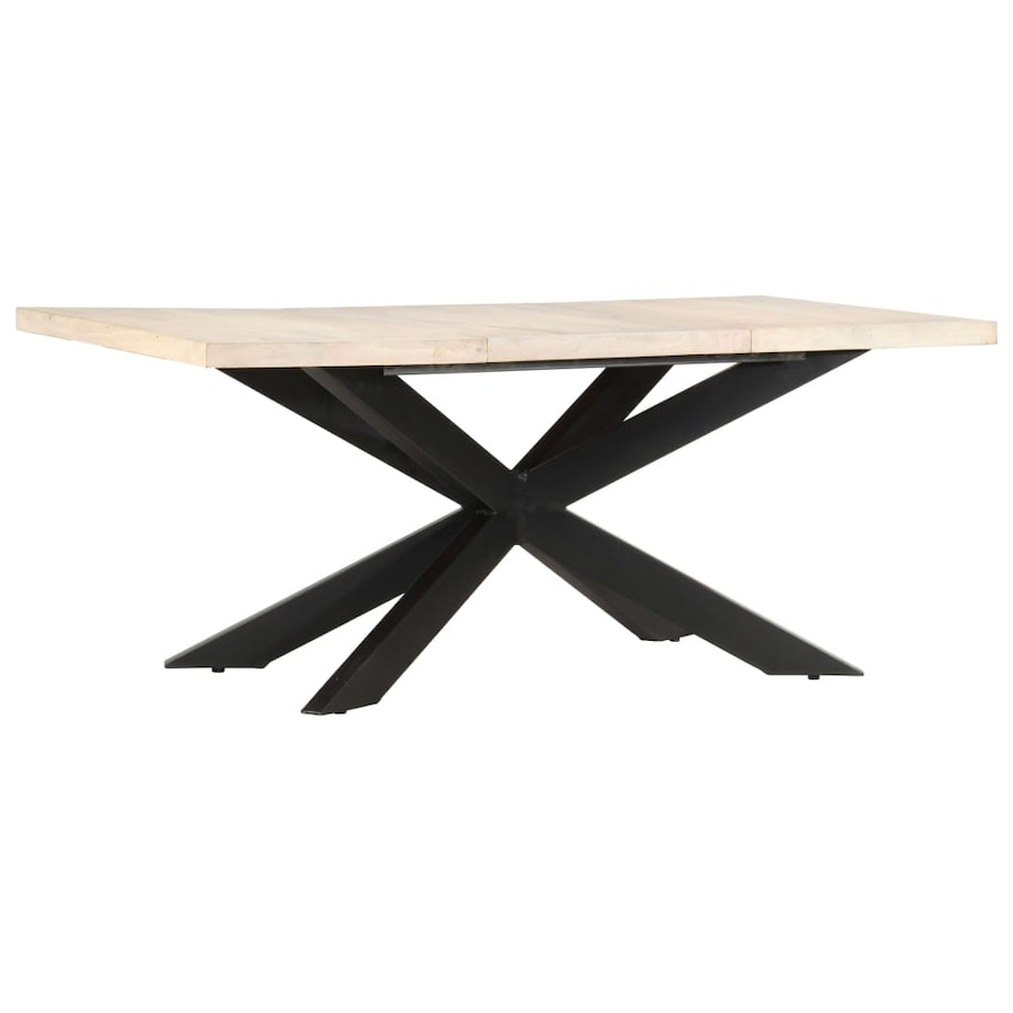 vidaXL Stół jadalniany, 180 x 90 x 76 cm, lite, bielone drewno mango