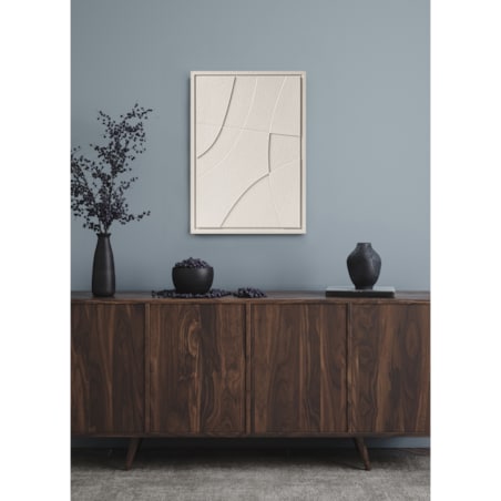 Obraz 3D 50x70cm Abstract II – Dekoracja Ścienna z Tynku Naturalnego, Natural Cream Minimalistyczny Relief