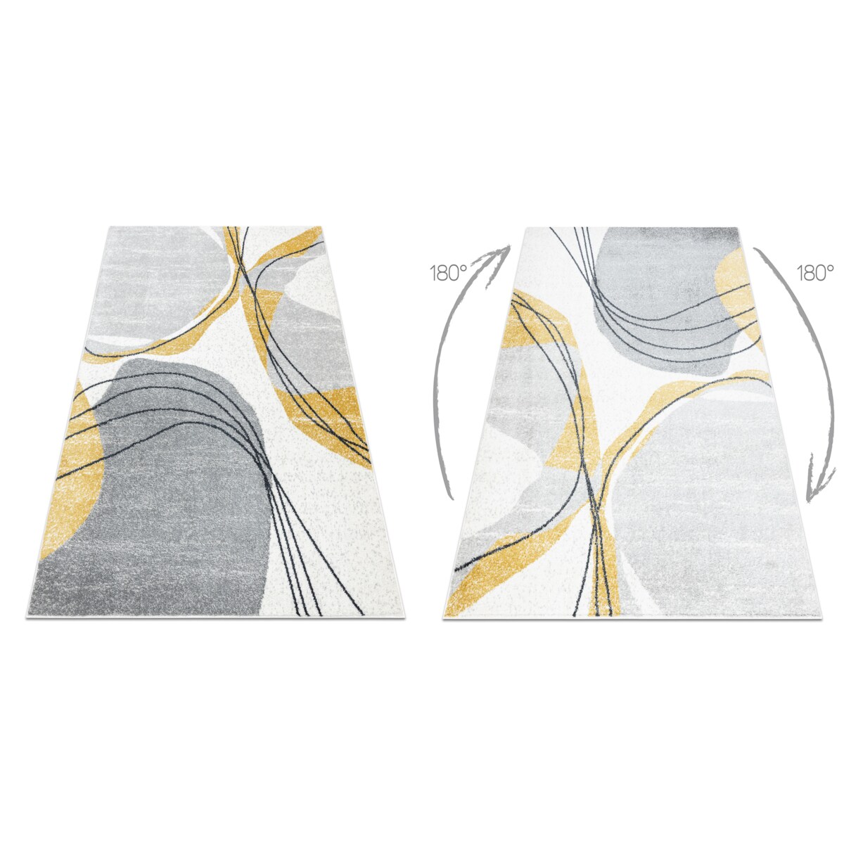 Dywan FUSION 5868 biały / żółty - Linie, 80x150 cm