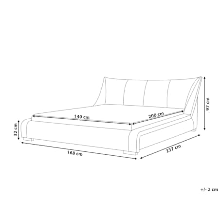 Łóżko tapicerowane 140 x 200 cm szare NANTES