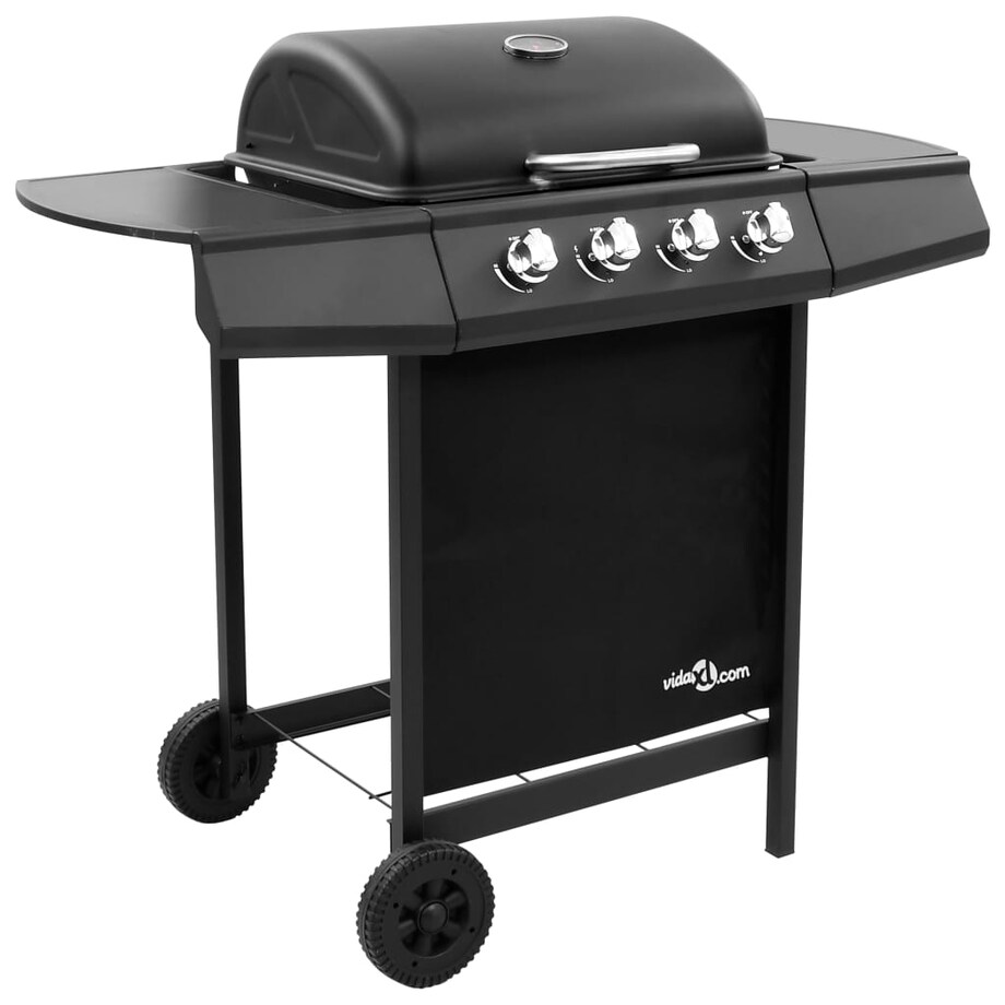 vidaXL Grill gazowy z 4 palnikami, czarny