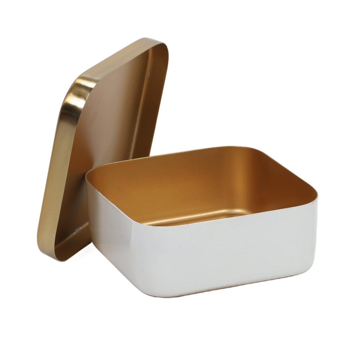 Pojemnik do przechowywania, metalowy organizer, kwadratowy, 13 cm