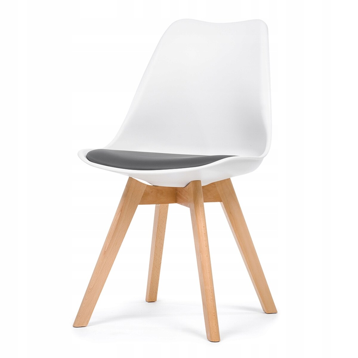 Krzesło skandynawskie do salonu jadalni kuchni nowoczesne DUBLIN biało-szary