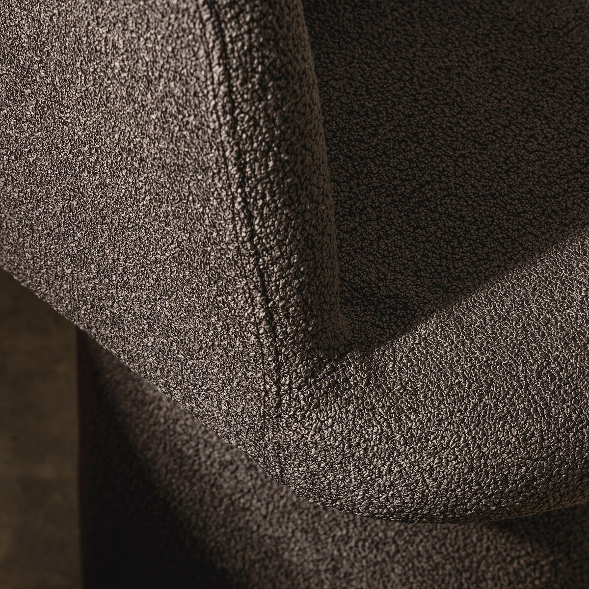 Fotel obrotowy, bouclé, ciemnobrązowy Haco