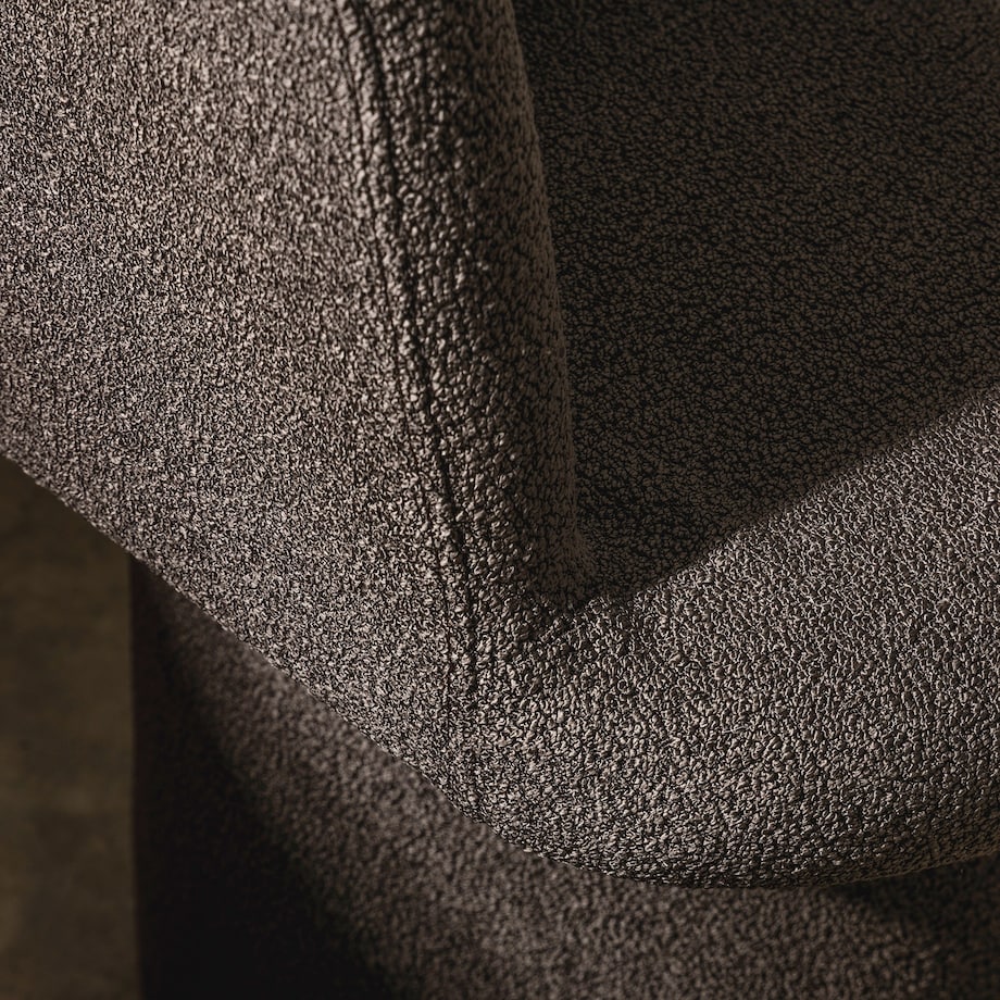 Fotel obrotowy, bouclé, ciemnobrązowy Haco