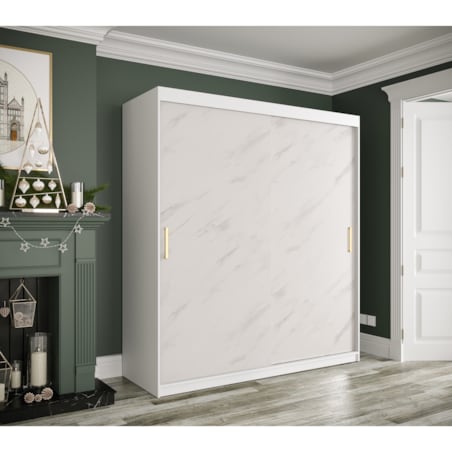 Szafa przesuwna Garderoba MARMUR T 180 gł. 62 biały