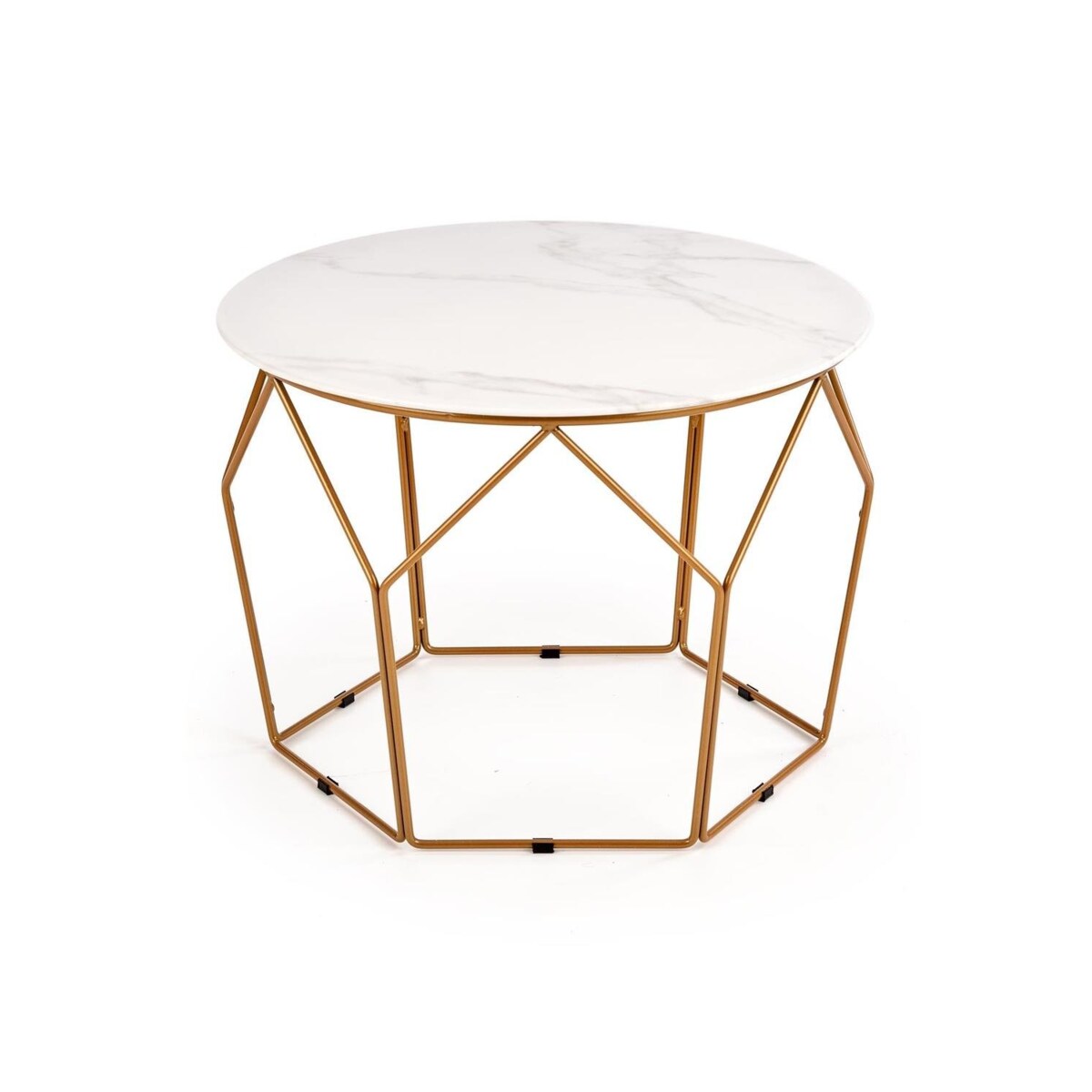 STOLIK KAWOWY Safakis SZKLANY BLAT marmur złota podstawa