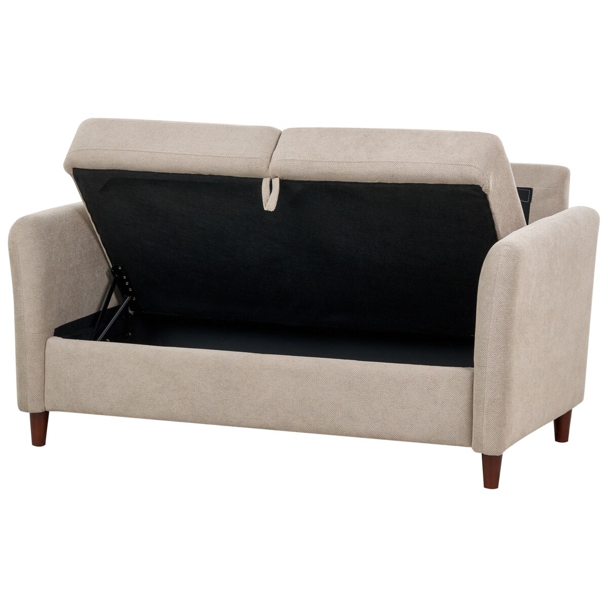 Sofa 2-osobowa z pojemnikiem beżowoszara MARE