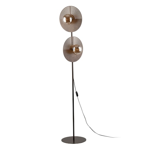 Lampa podłogowa TK Lighting LUNAR WOOD 16135, biała z drewnem, 160 cm, 2xG9 LED