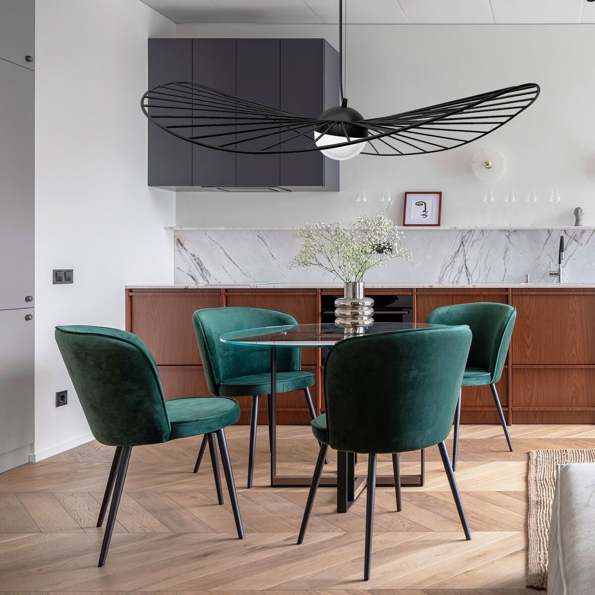Lampa Wisząca Nowoczesna Ażurowa Led 80Cm Modern