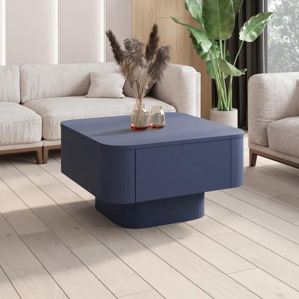 Ława kwadratowa GRADO 80x80 granatowa