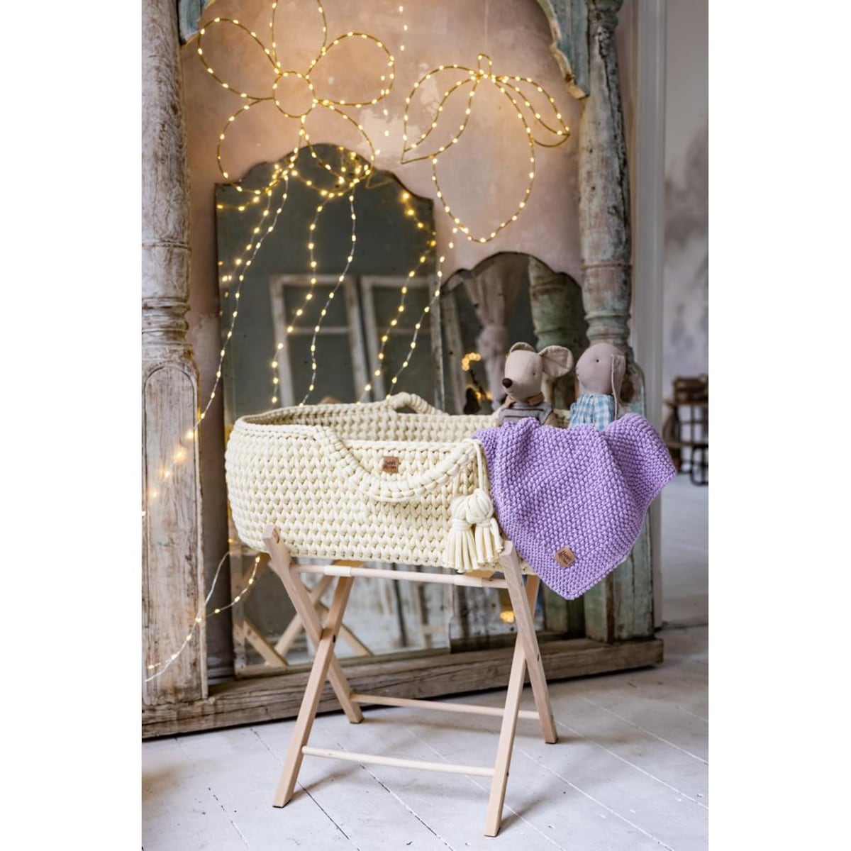 Kosz Mojżesza Happy Moses - Kremowy