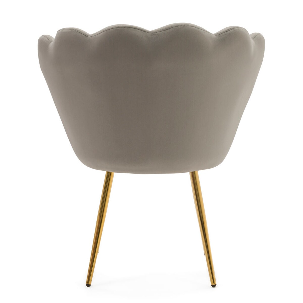 KRZESŁO TAPICEROWANE ZŁOTE NOGI GLAMOUR SHELL SZARE DO SALONU TOALETKI