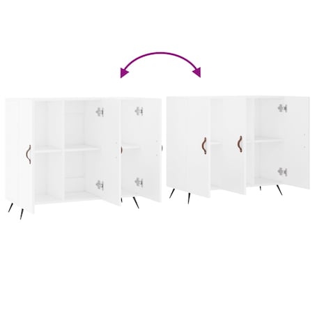 vidaXL Szafka, biała, 90x34x80 cm, materiał drewnopochodny