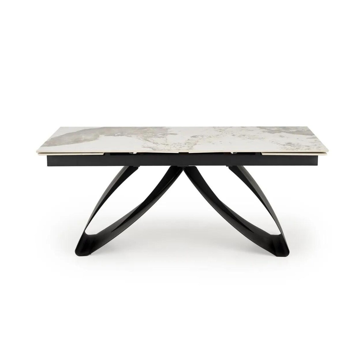 Stół rozkładany HILARIO 180(260)x90 beżowy marmur/czarny