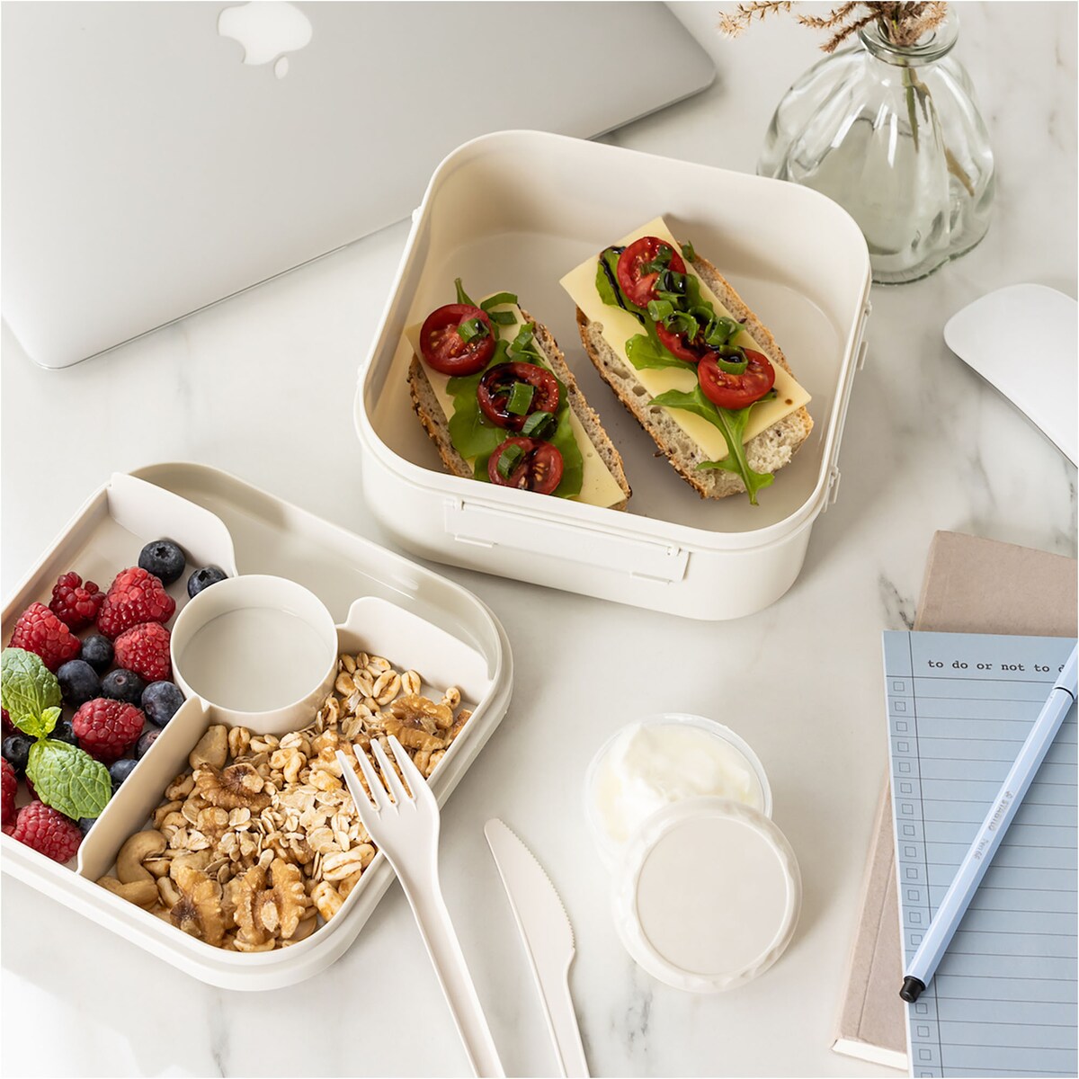 Pojemnik Śniadaniowy Plastikowy Śniadaniówka Lunch Box 1.6 L Biały