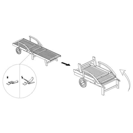 vidaXL Zestaw 2 leżaków ze stolikiem, lite drewno akacjowe