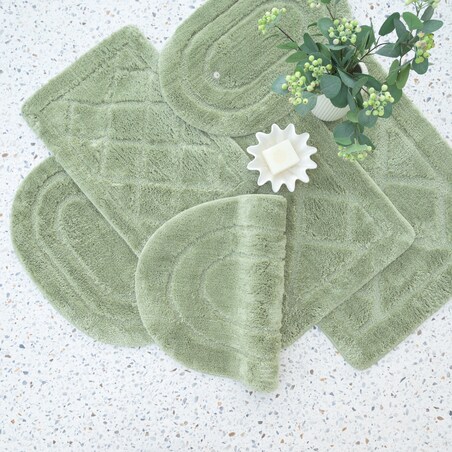 Zestaw 2szt Dywanik łazienkowy Soft 40x60 cm antyposlizgowy owaly zielony