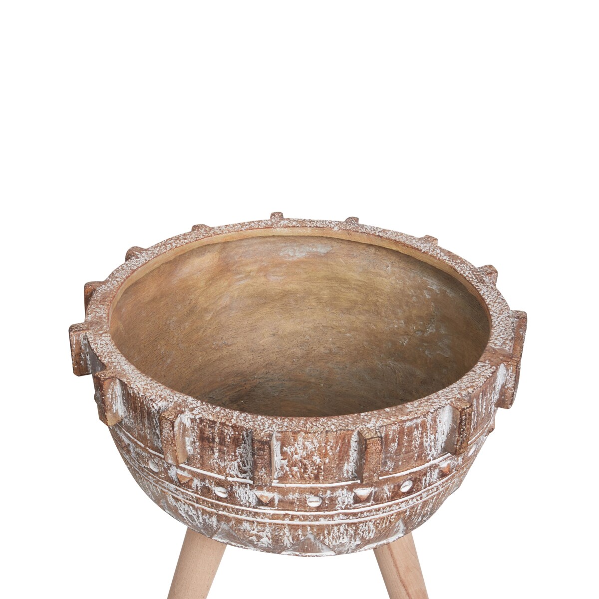 Doniczka na stojaku 37 x 37 x 37 cm jasnobrązowa ASPLENIUM