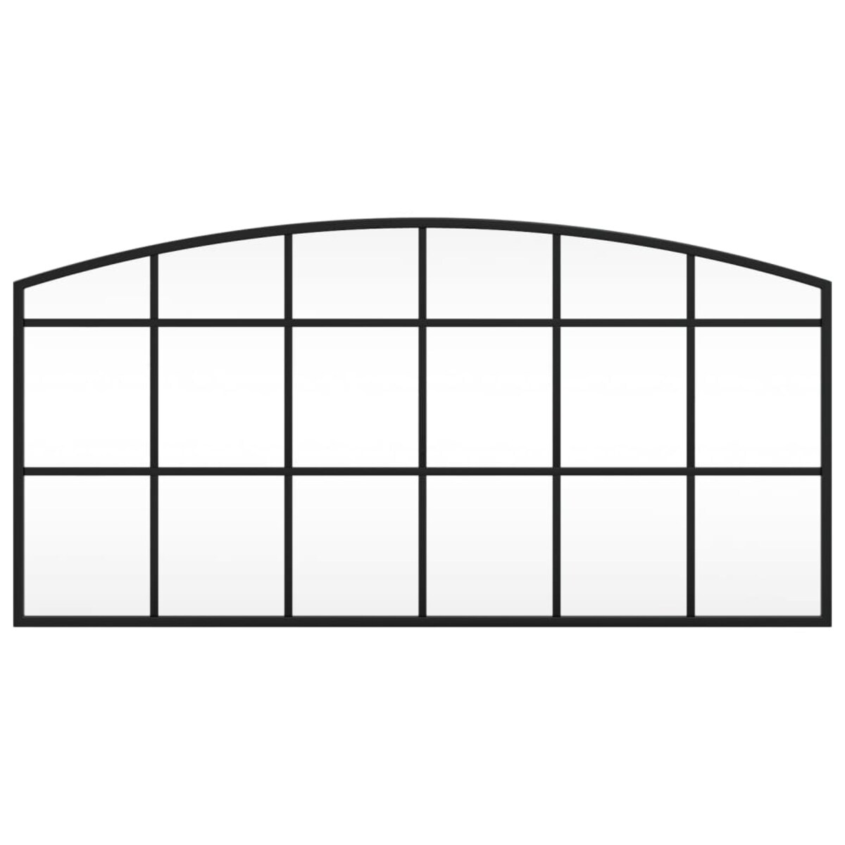 vidaXL Lustro ścienne, czarne, 80x40 cm, zakończone łukiem, żelazo