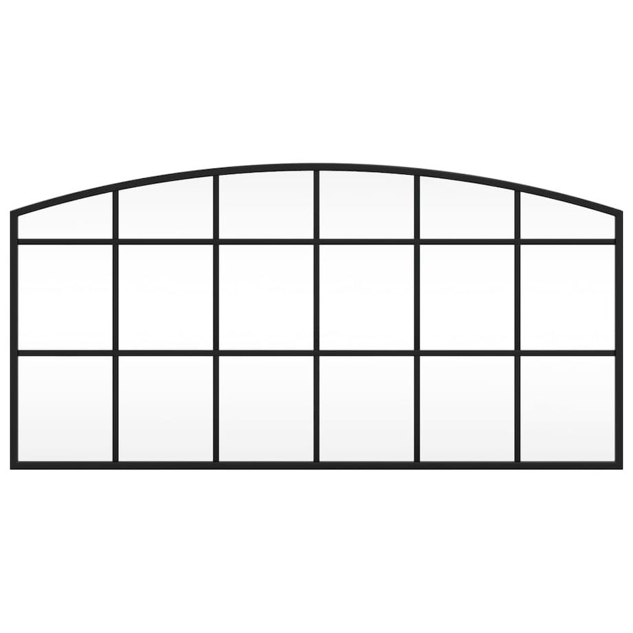 vidaXL Lustro ścienne, czarne, 80x40 cm, zakończone łukiem, żelazo