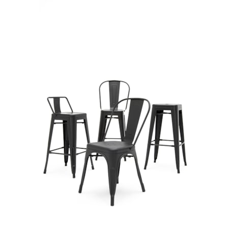 Czarny taboret uniwersalny Tower do industrialnych wnętrz