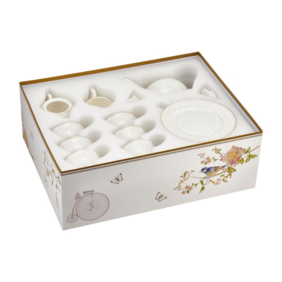 VILLA ITALIA Serwis do herbaty na 6 osób porcelanowy Zestaw prezentowy SUNSET