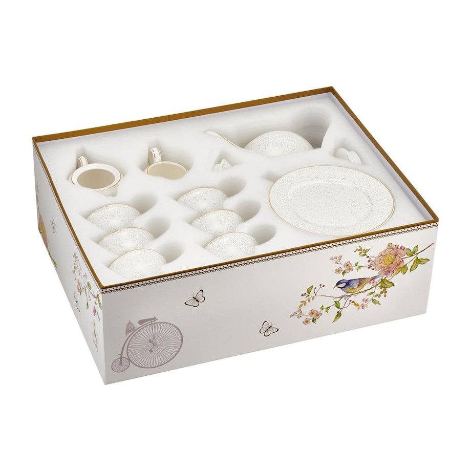 VILLA ITALIA Serwis do herbaty na 6 osób porcelanowy Zestaw prezentowy SUNSET