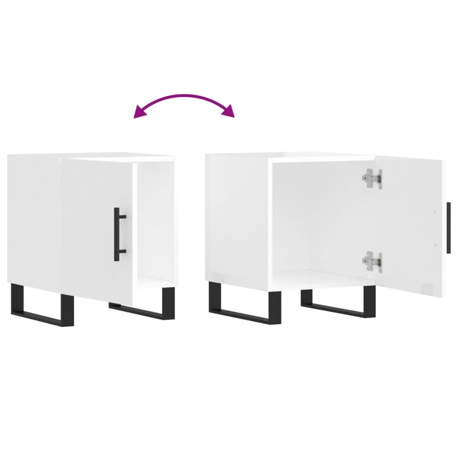 vidaXL Szafka nocna, biała z połyskiem, 40x40x50 cm