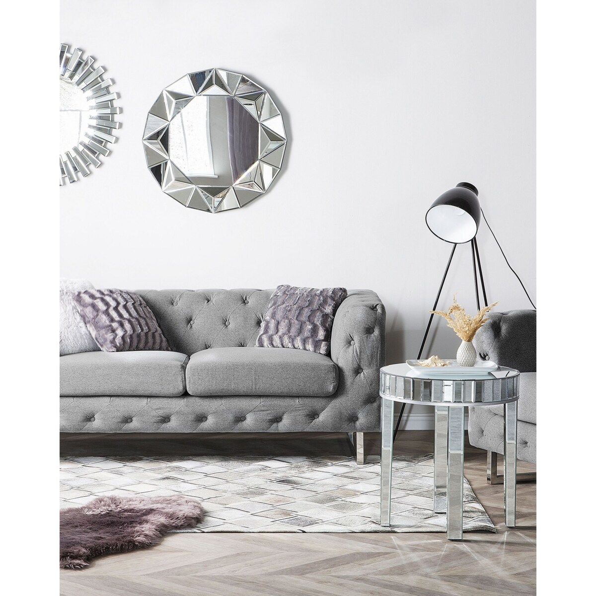 Dywan AGACLI 140 x 200 cm Skóra naturalna Szary