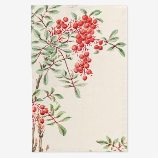 Lniany ręcznik kuchenny - Jarzębina