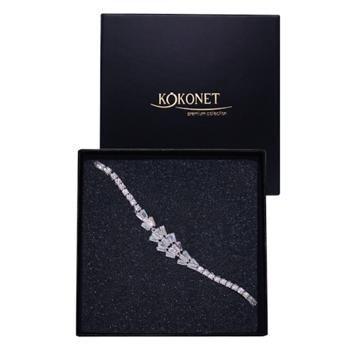 OZDOBNA bransoletka srebrna wysoka jakość gwarancja ŚLUBNA z listkami